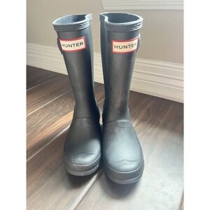 Kids Hunter Boots Black Waterproof Rain Boot‎ Unisex Youth Size  13 UK 12